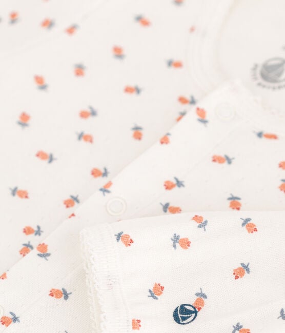 Petit Bateau infant girl floral footie w/ attached onesie