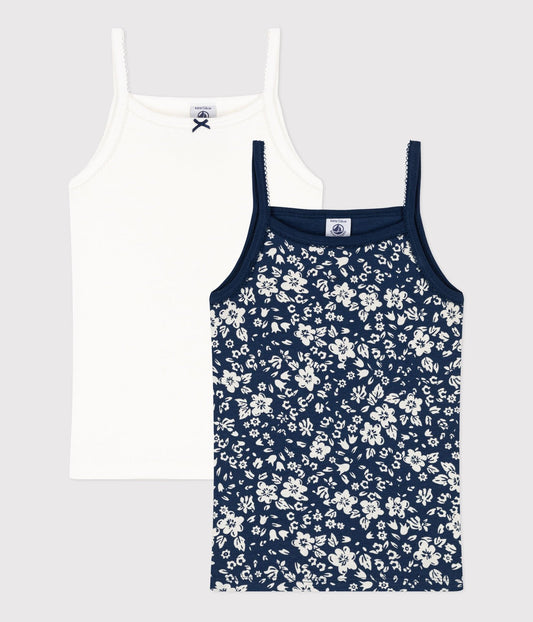 Petit Bateau 2-pack girls floral camisoles