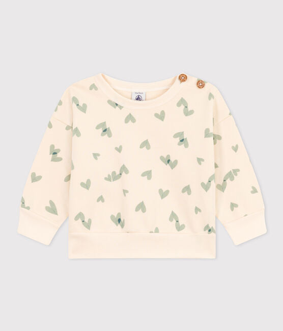 Petit Bateau infant heart print sweatshirt