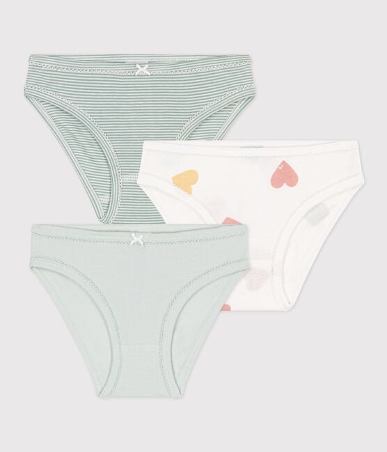 Petit Bateau 3-pack girls heart print underwear