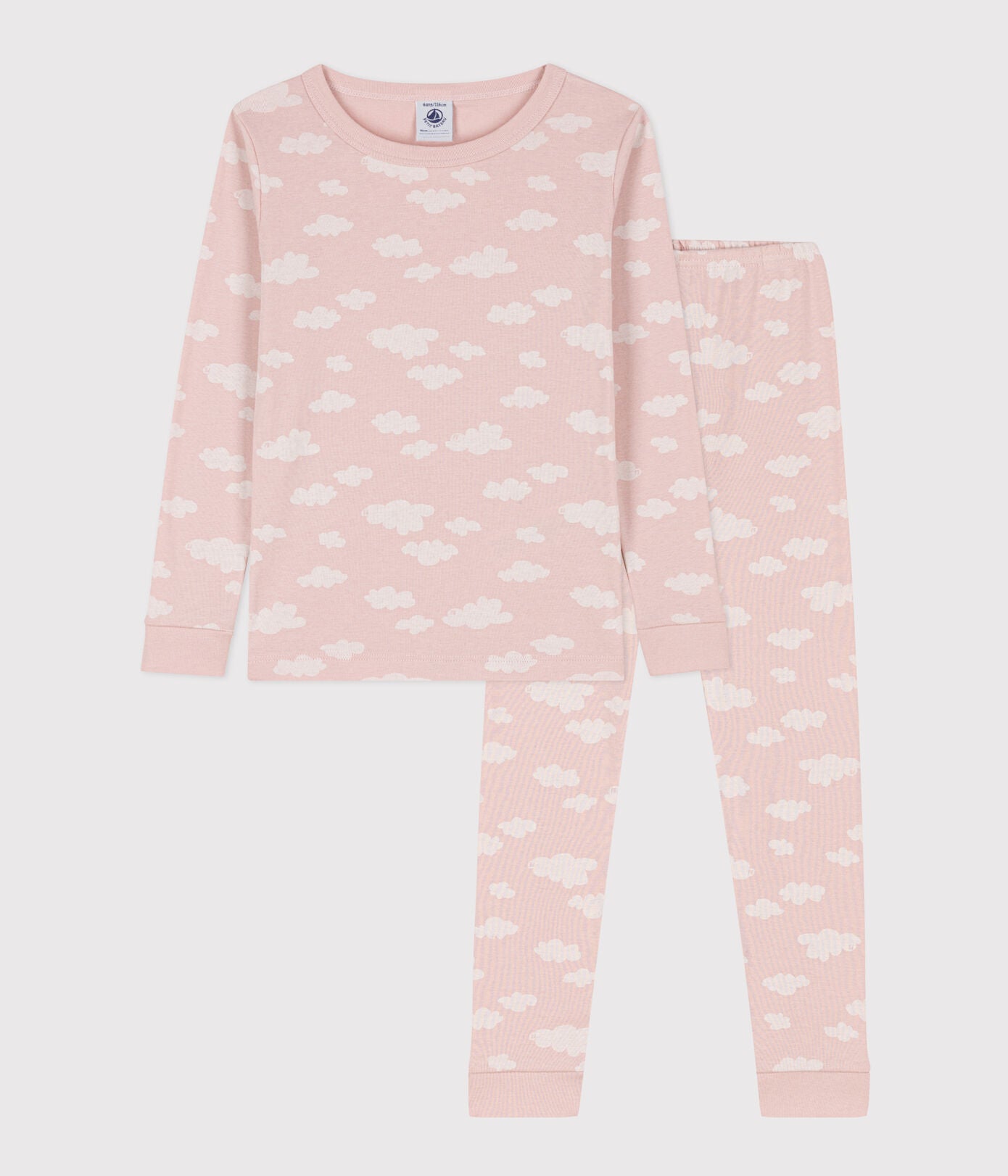 Petit Bateau girls cloud print pajamas