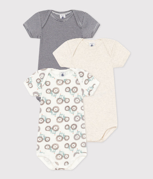 Petit Bateau 3-pack infant boy s/s onesies