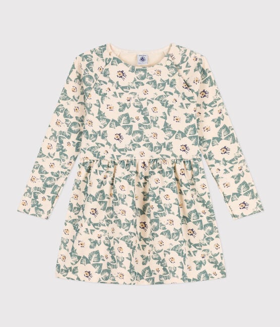 Petit Bateau girls floral print long sleeve dress