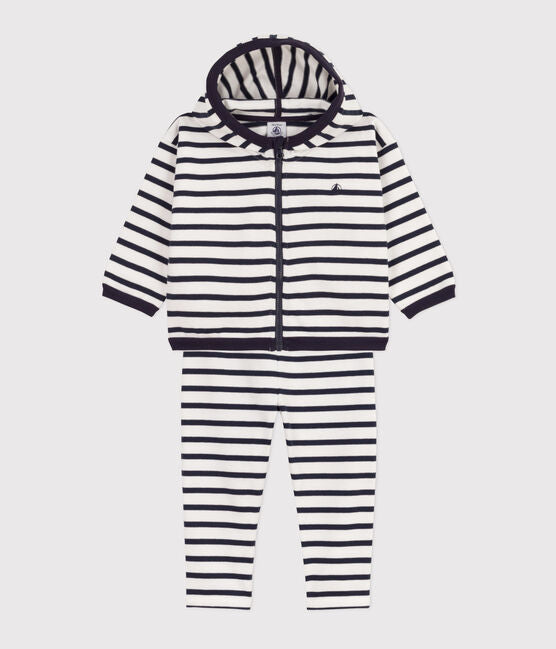 Petit Bateau infant stripe hoodie & pant set