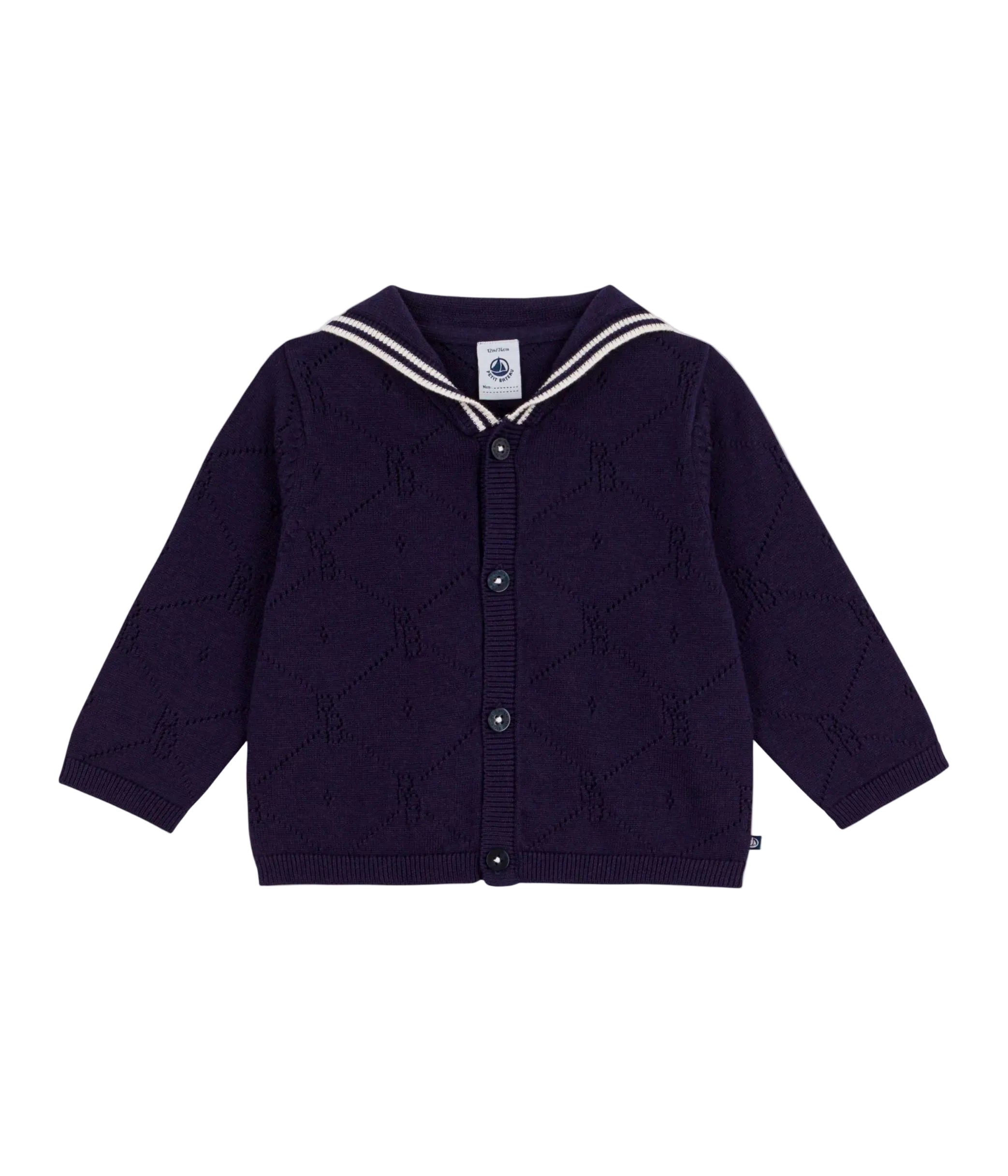 Petit Bateau infant girl sailor collar cardigan