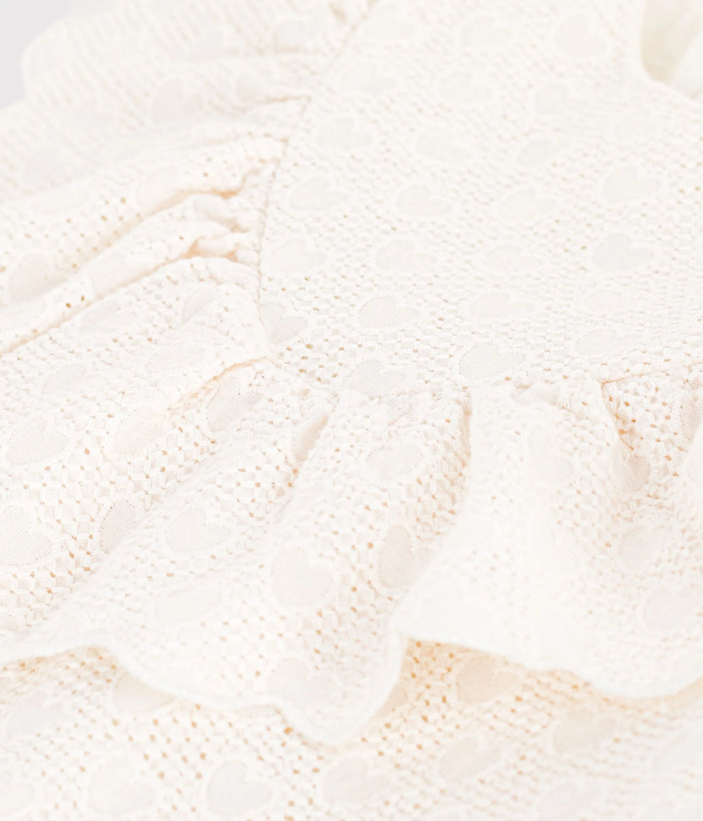 Petit Bateau girls eyelet sleeveless dress