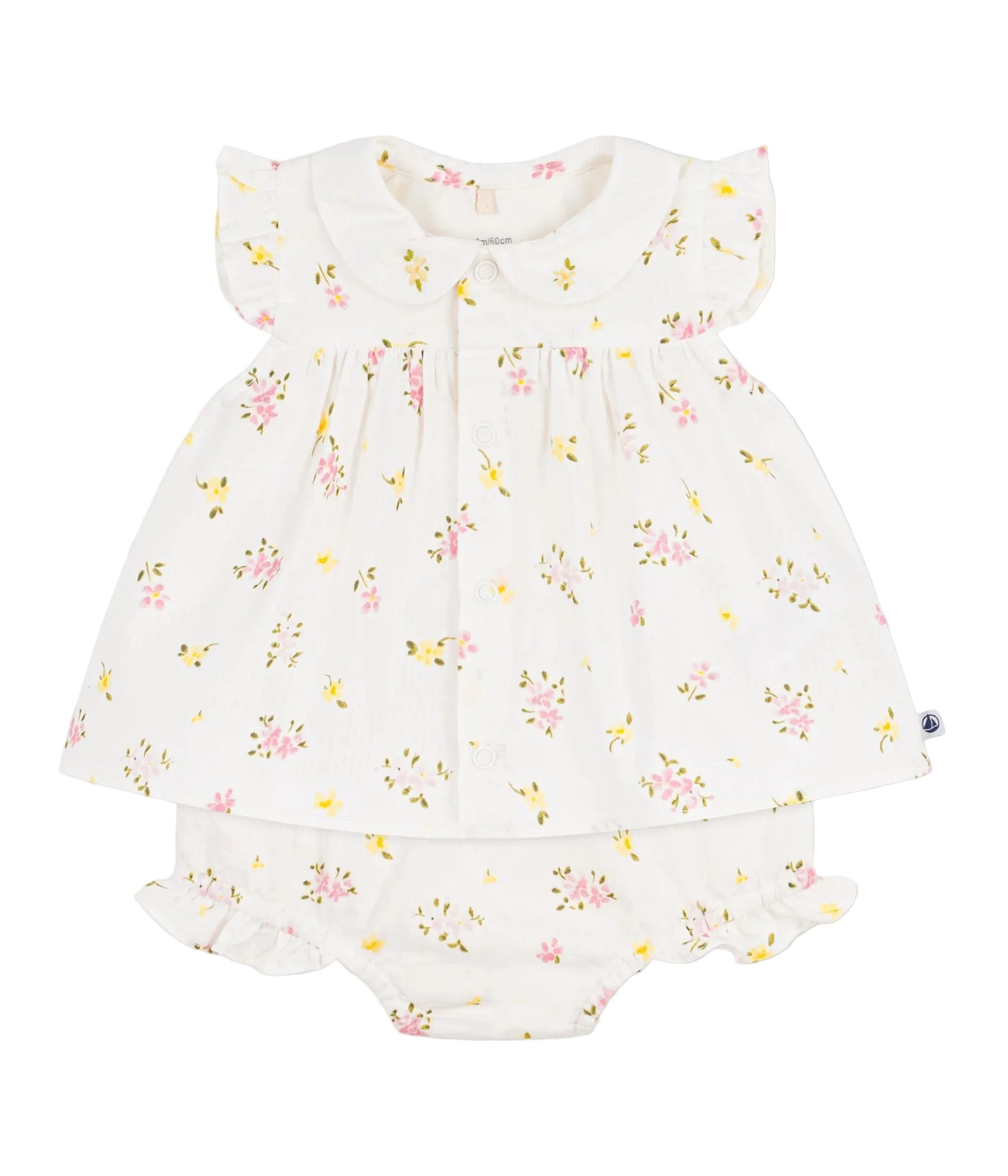 Petit Bateau infant girl floral print tunic with bloomers