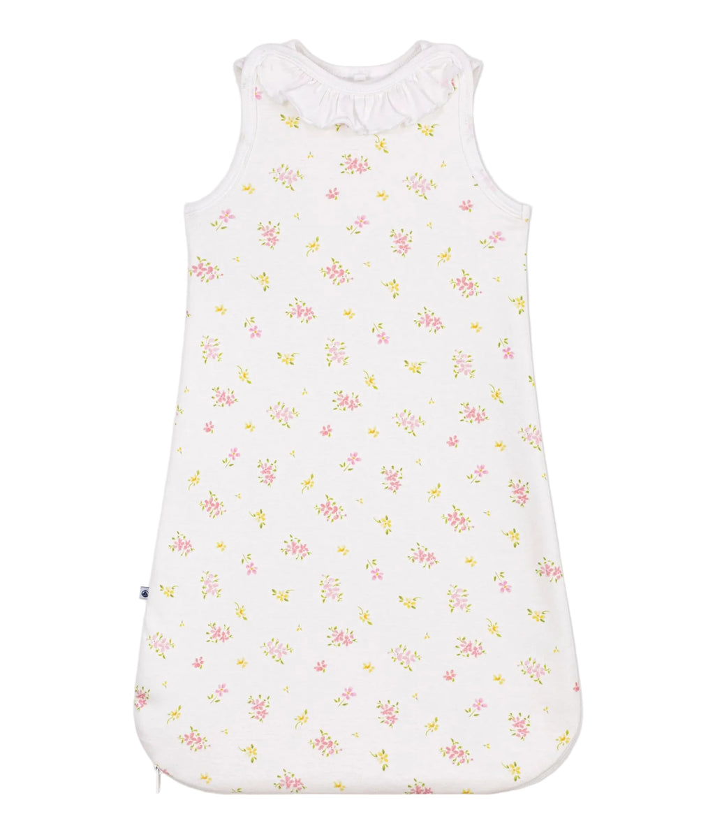 Petit Bateau floral sleepsack with ruffle collar