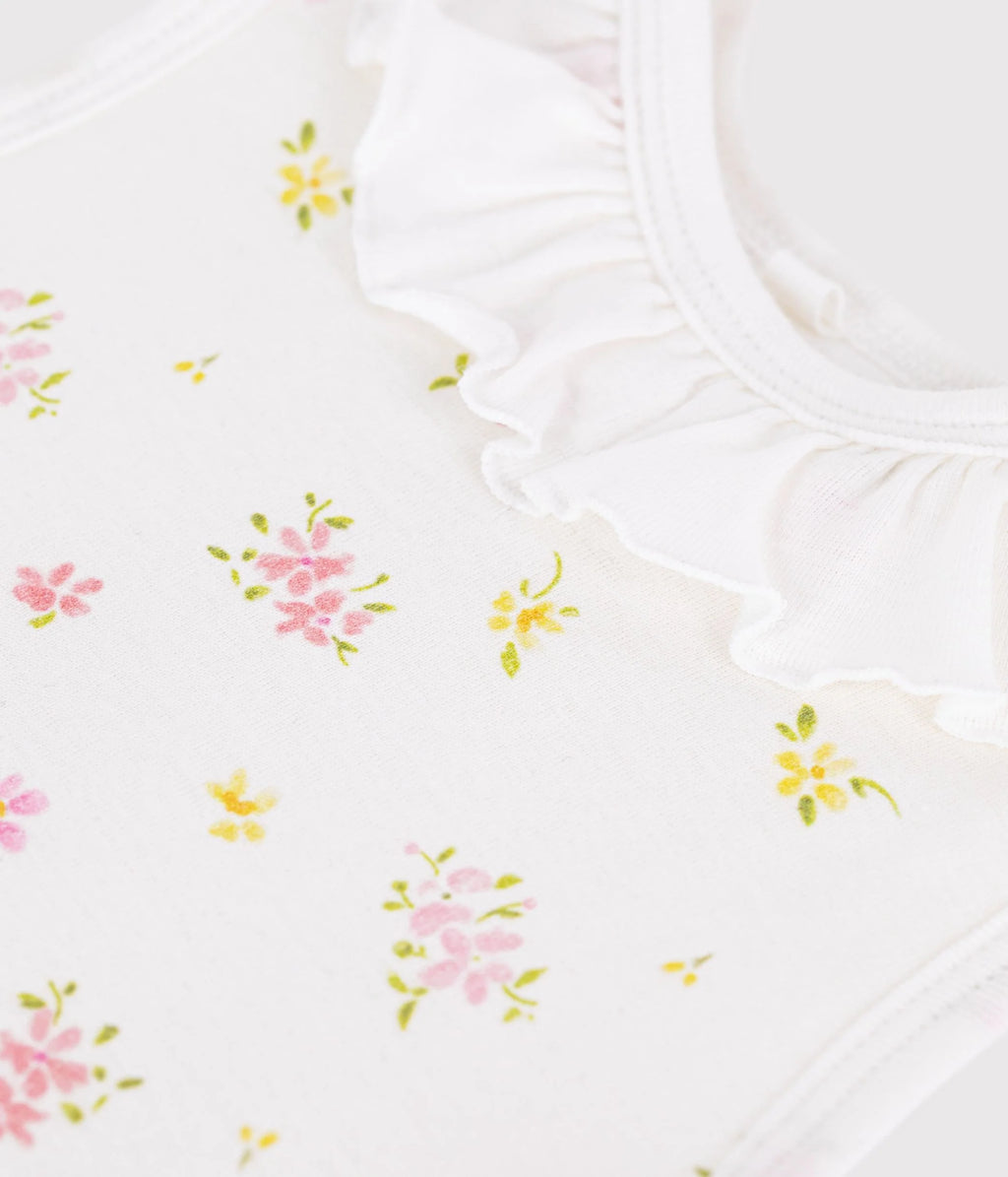 Petit Bateau floral sleepsack with ruffle collar