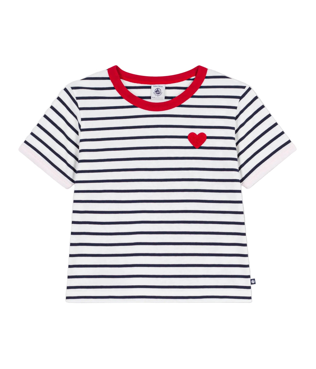 Petit Bateau girls stripe short sleeve tee