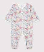 Petit Bateau infant girl multi color flower print footie