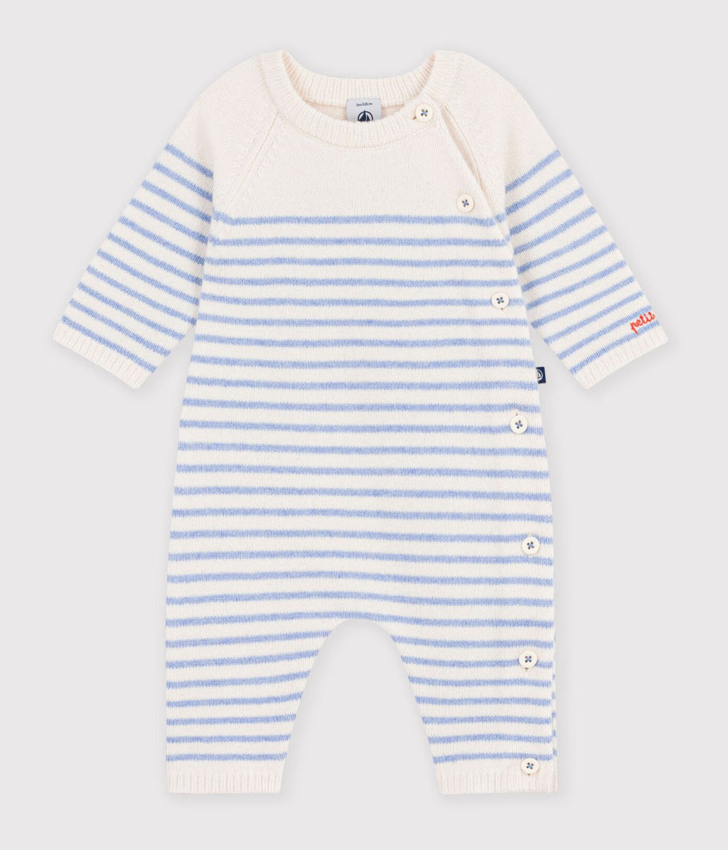 Petit Bateau infant stripe knit romper