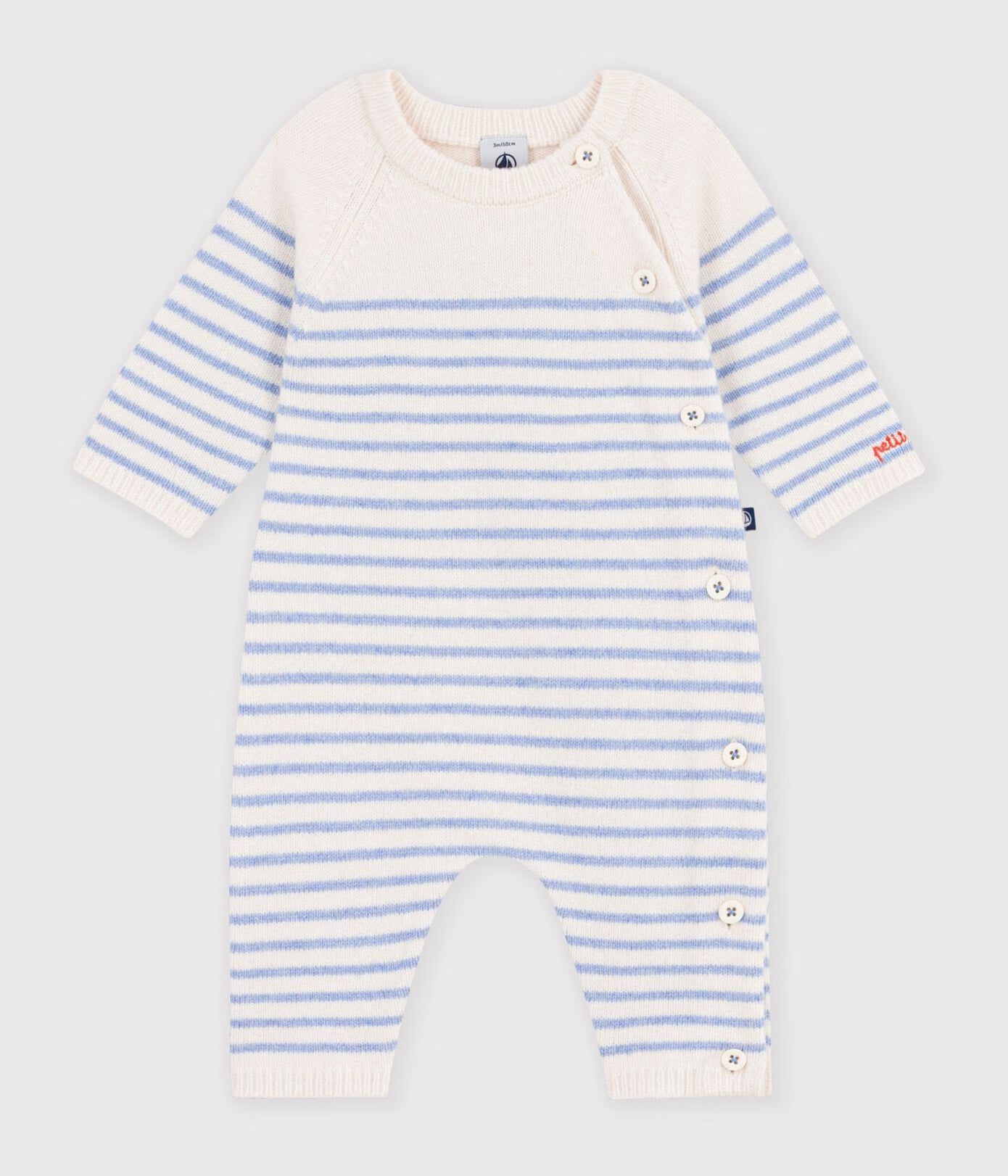 Petit Bateau infant stripe knit romper