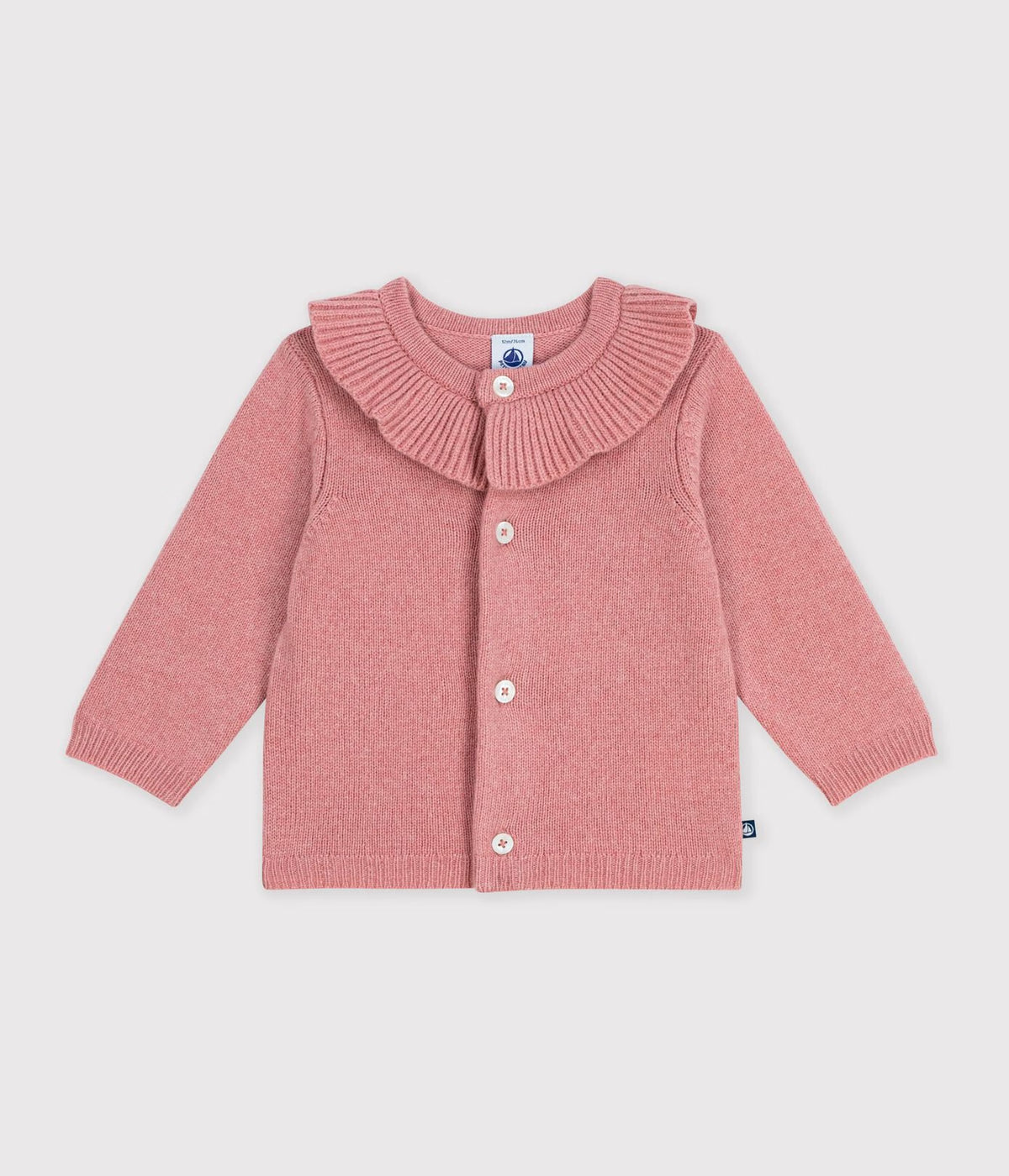 Petit Bateau infant girl ruffle collar cardigan