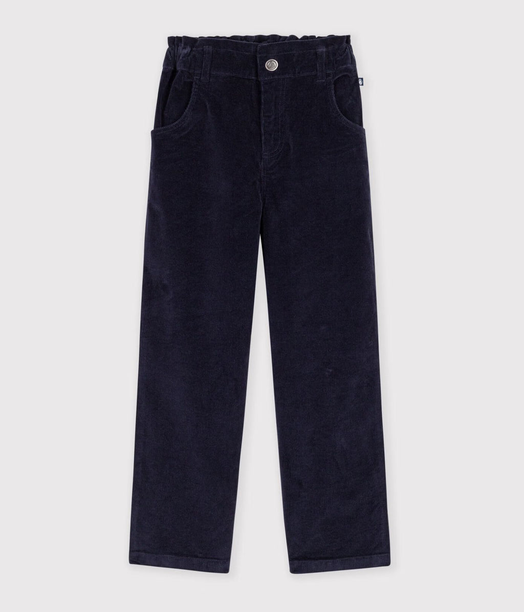 Petit Bateau girls paperbag corduroy pants