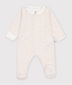 Petit Bateau infant girl floral print collared zip footie
