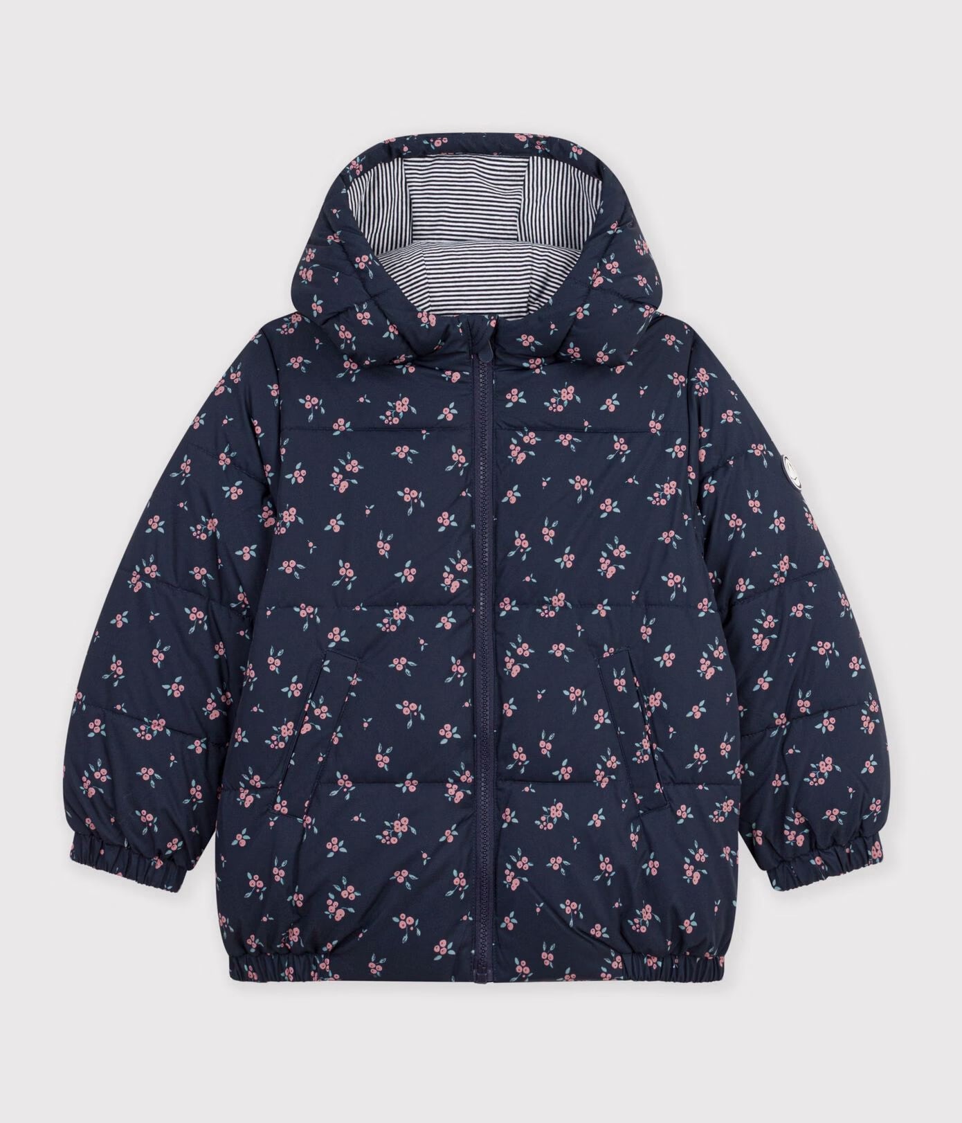 Petit Bateau girls printed puffer coat