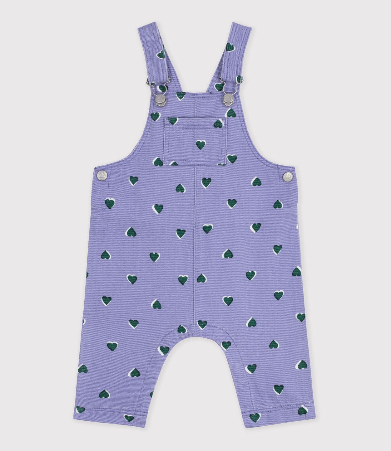 Petit Bateau infant girl heart print overalls