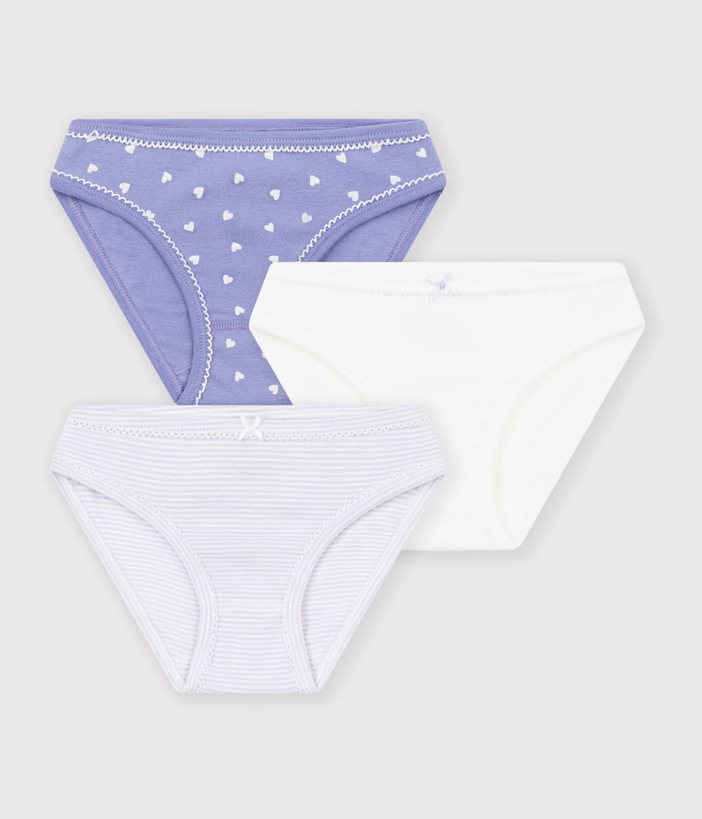 Petit Bateau 3-pack girls tiny hearts underwear