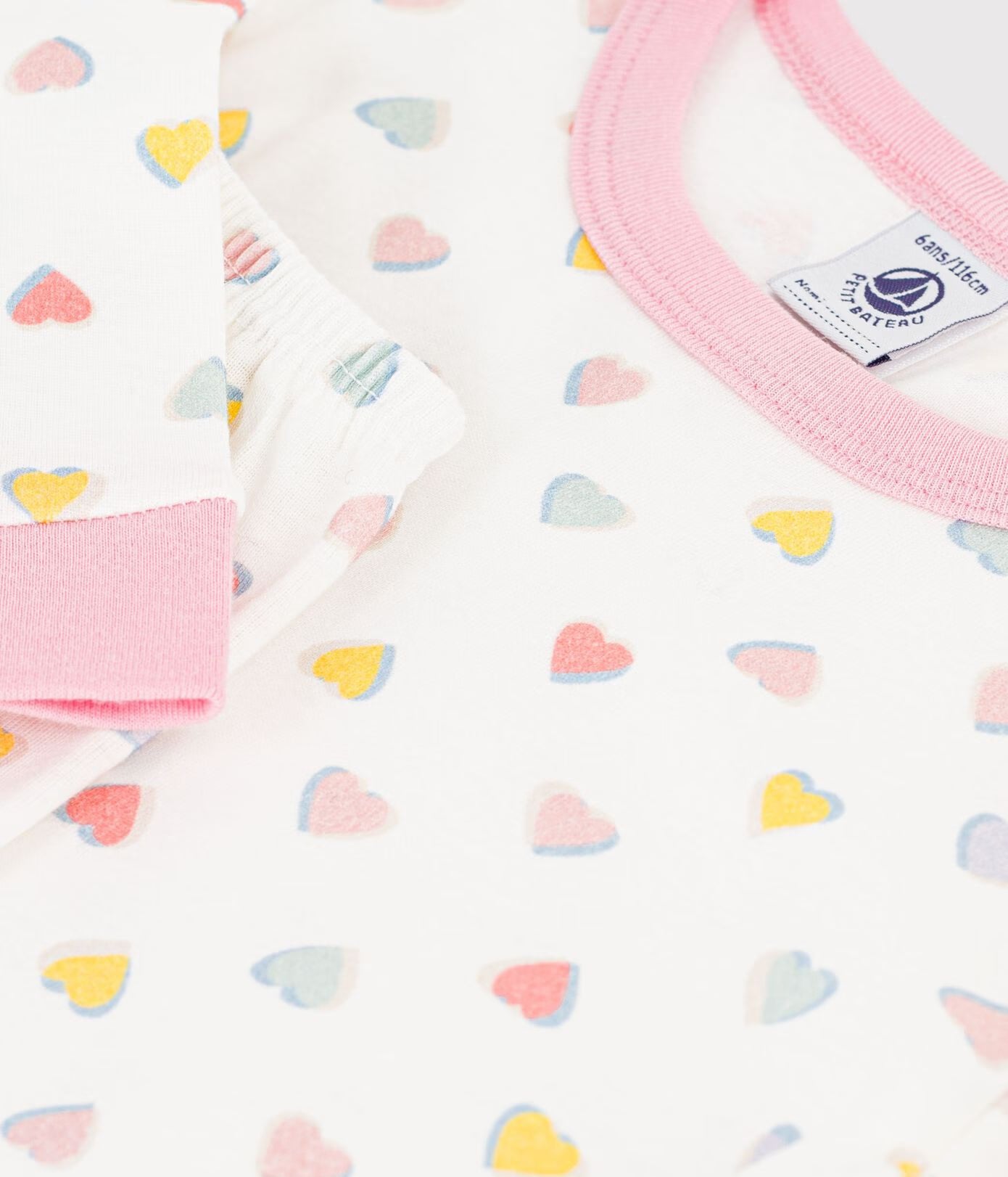 Petit Bateau girls heart print pajamas