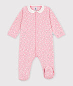 Petit Bateau infant girl floral print velour footie