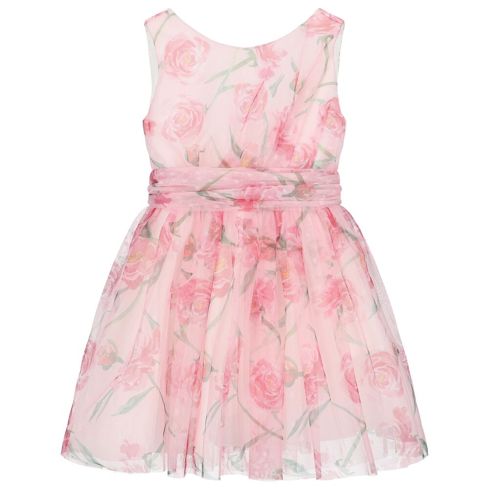Abel & Lula girls printed tulle dress