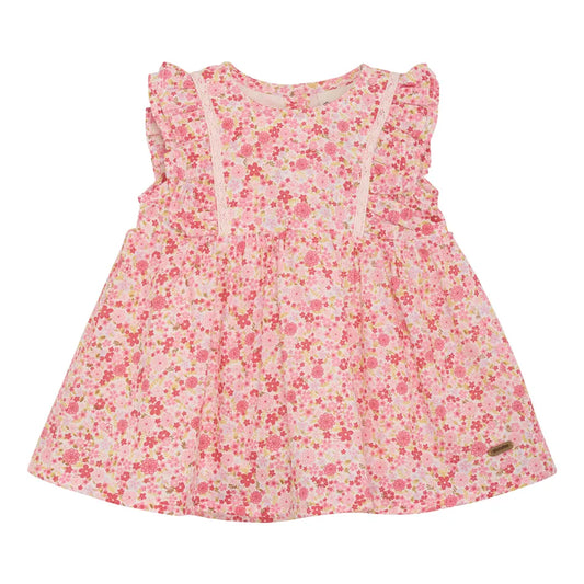 Minymo infant girl floral ruffle dress