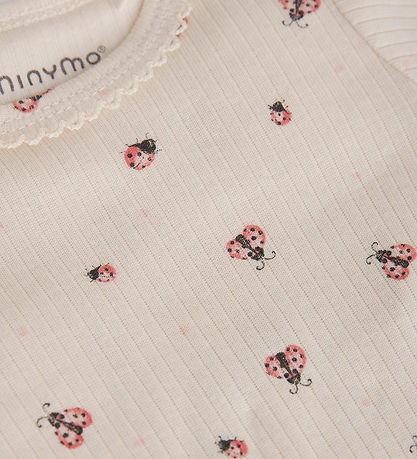 Minymo infant girl ladybug print onesie