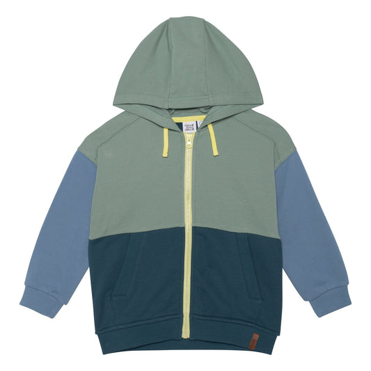 Deux Par Deux boys colorblock zip hoodie