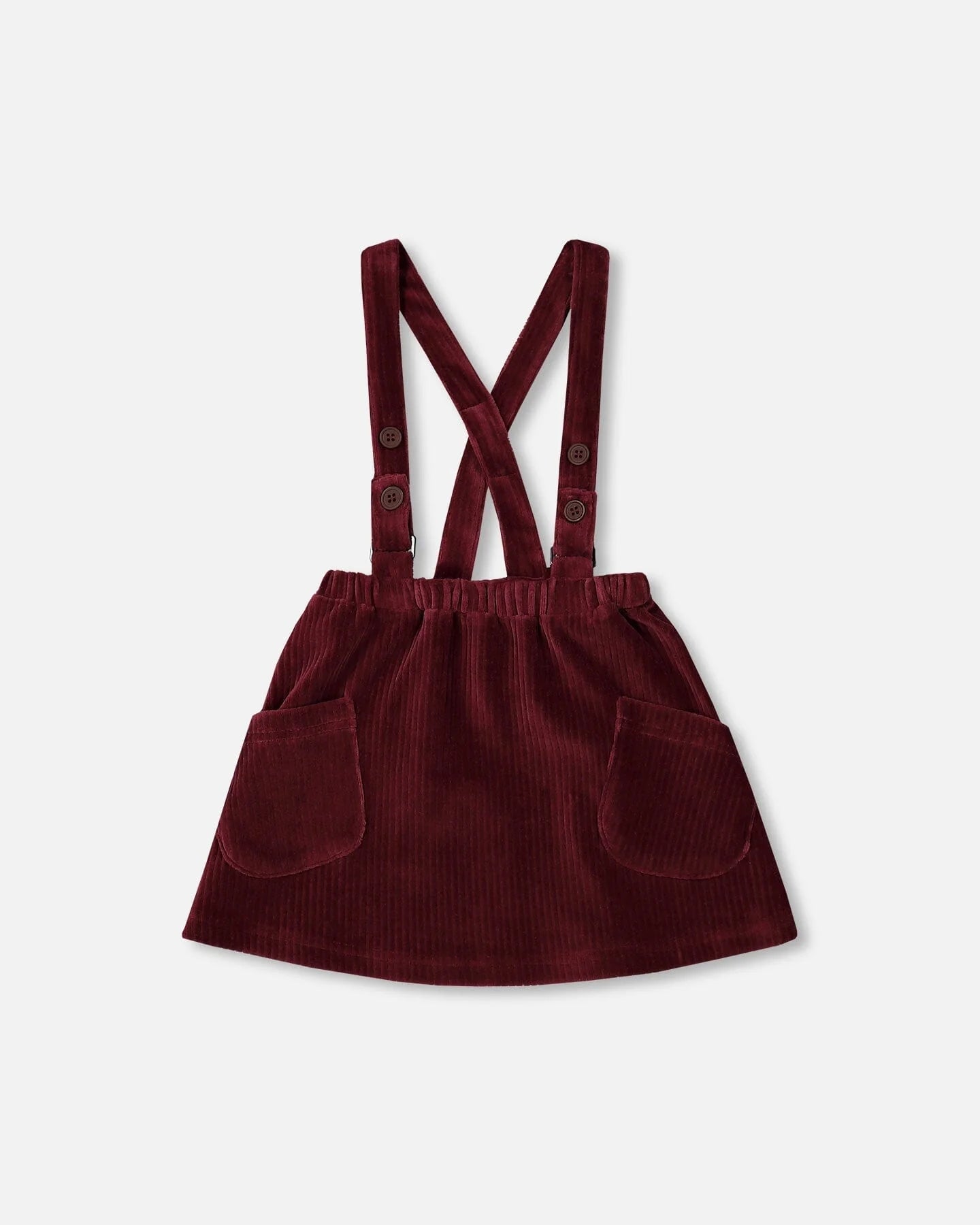 Deux Par Deux girls stretch ribbed velvet skirt