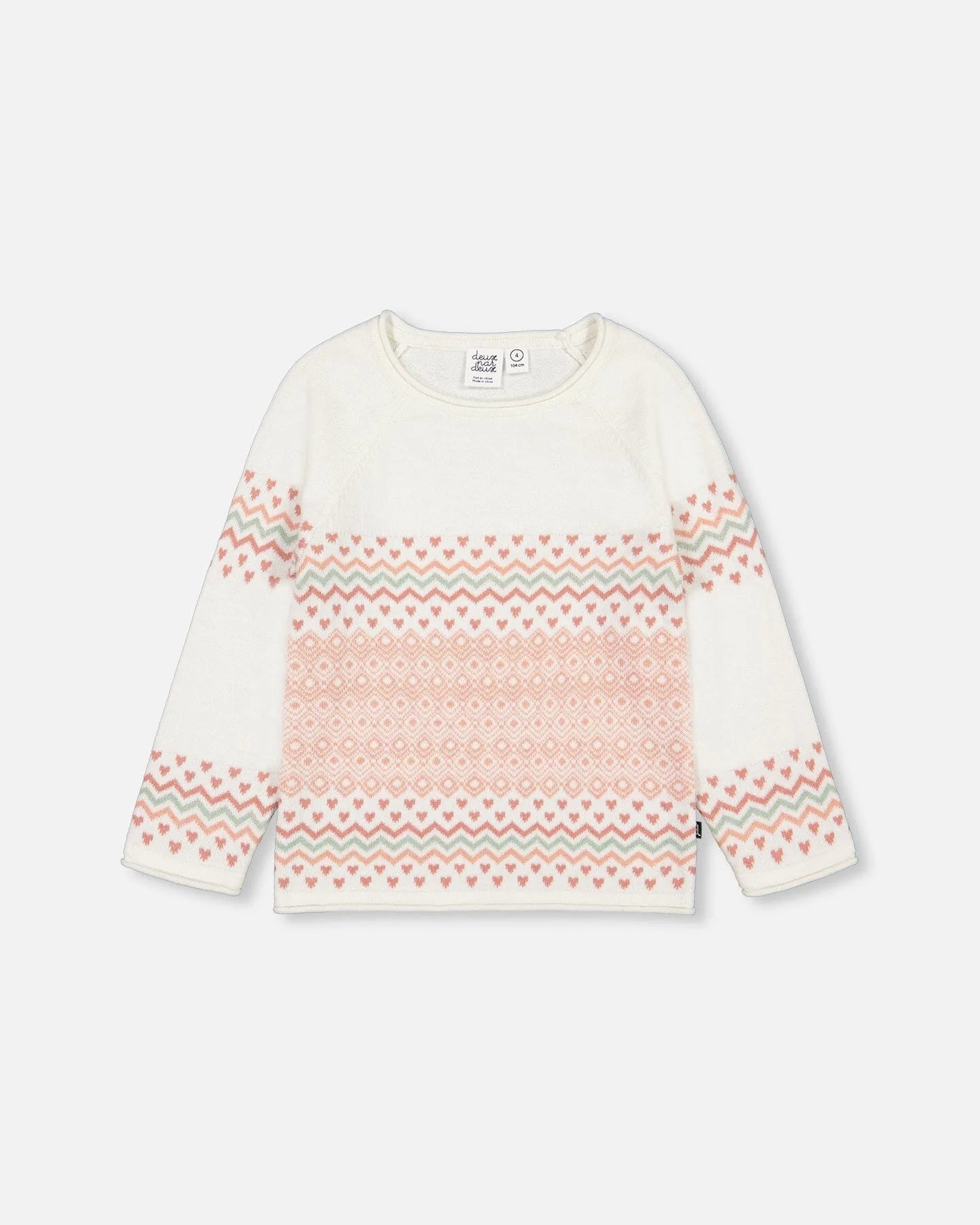 Deux Par Deux girls jacquard sweater