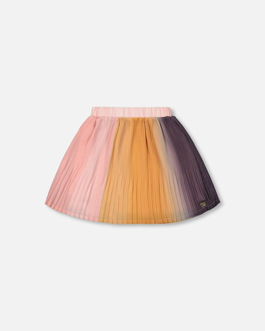 Deux Par Deux girls gradient chiffon pleated skirt