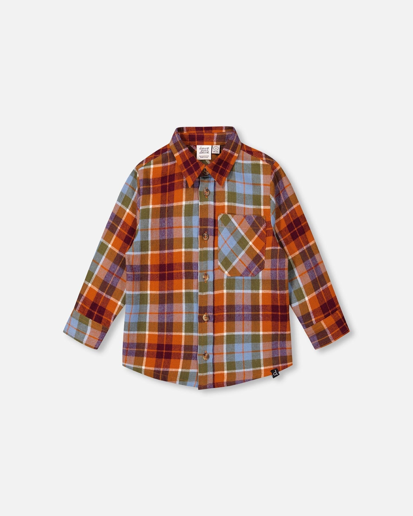Deux Par Deux boys plaid flannel shirt