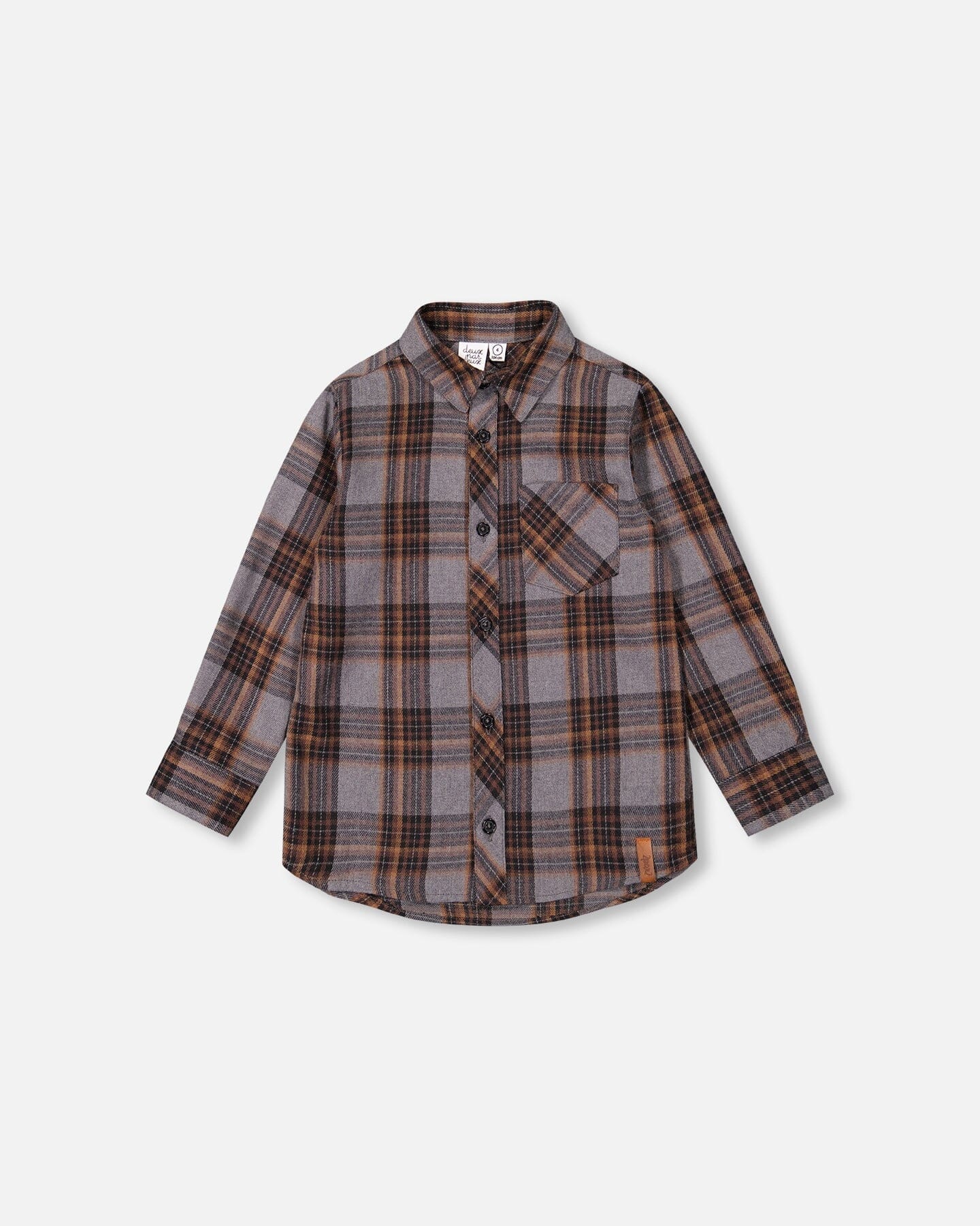 Deux Par Deux boys plaid flannel shirt