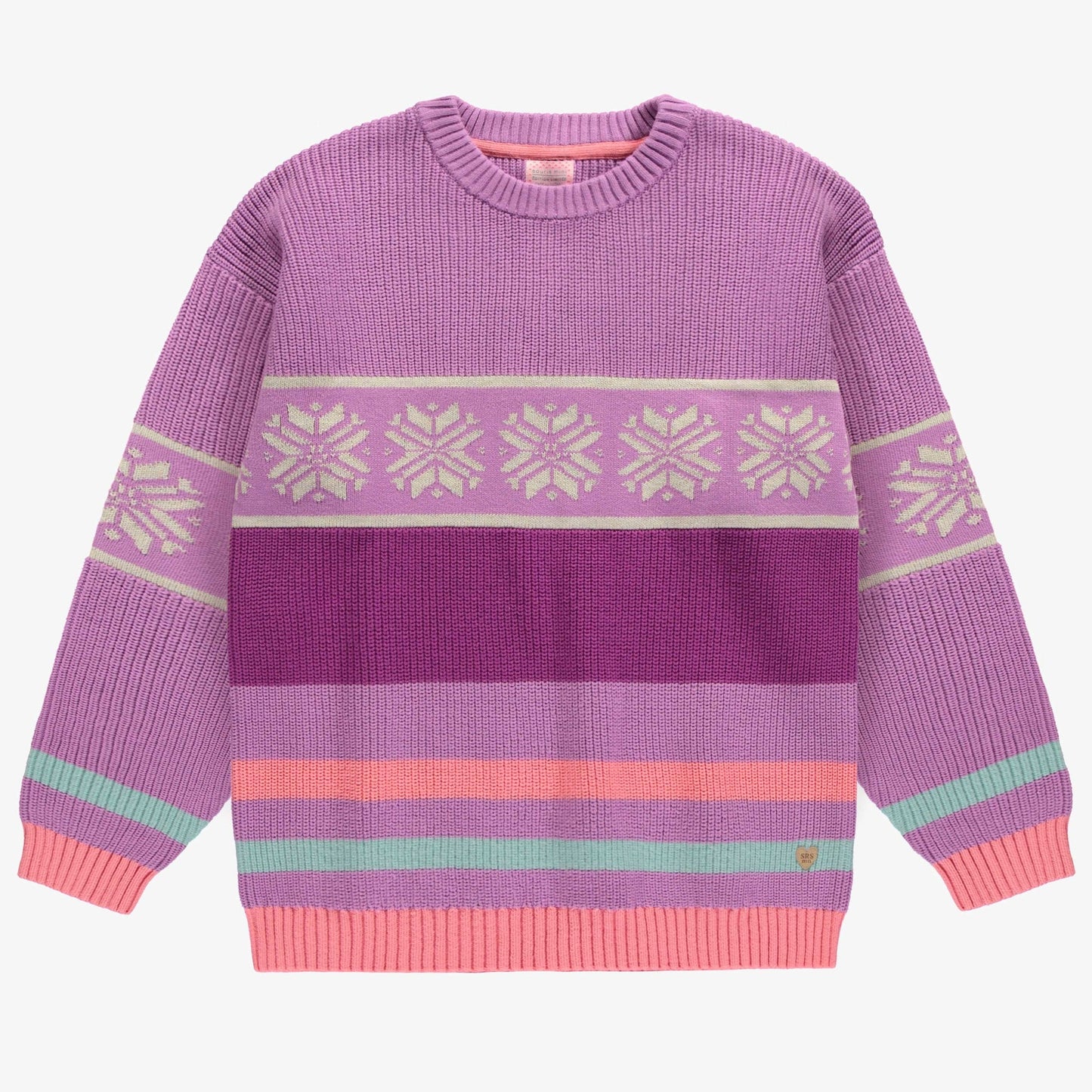 Souris Mini girls jacquard knit sweater