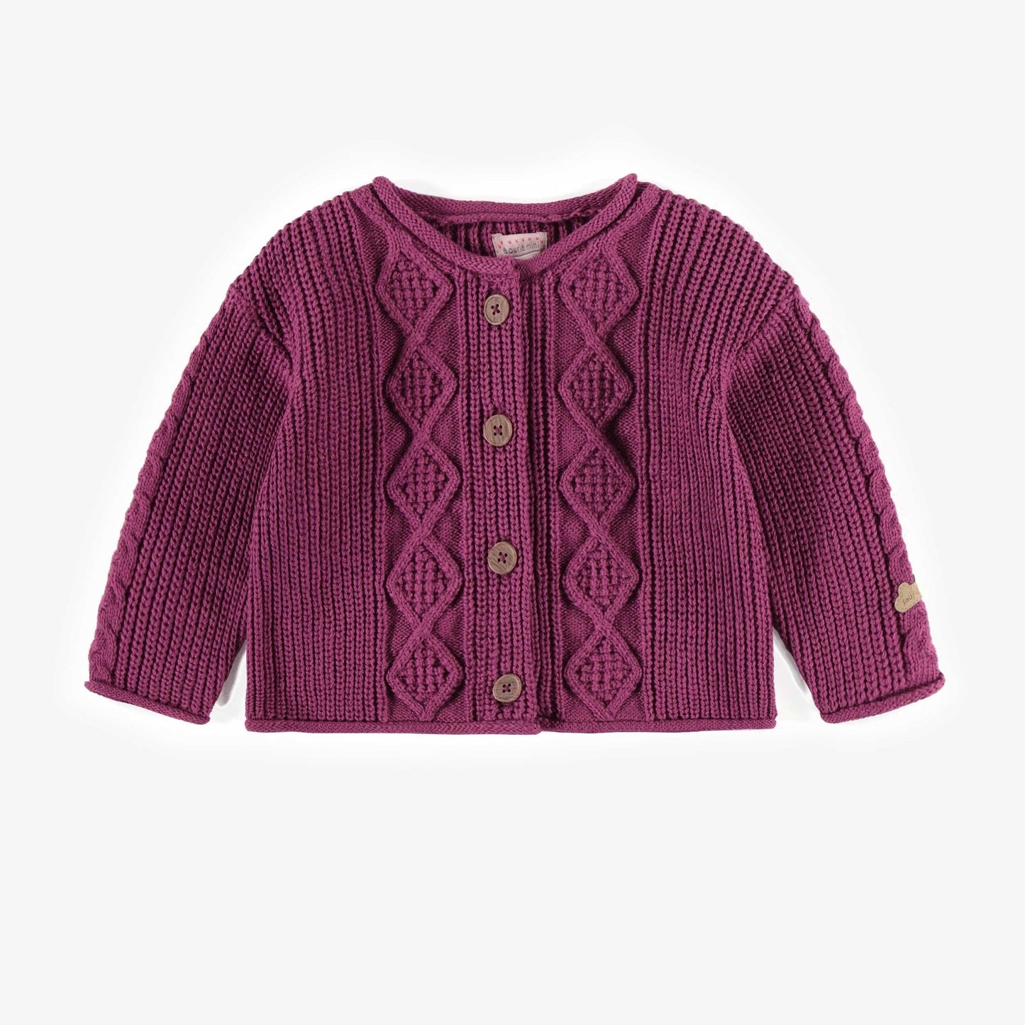 Souris Mini infant girl button front knit cardigan