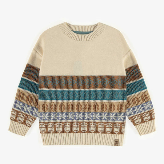 Souris Mini boys patterned knit sweater
