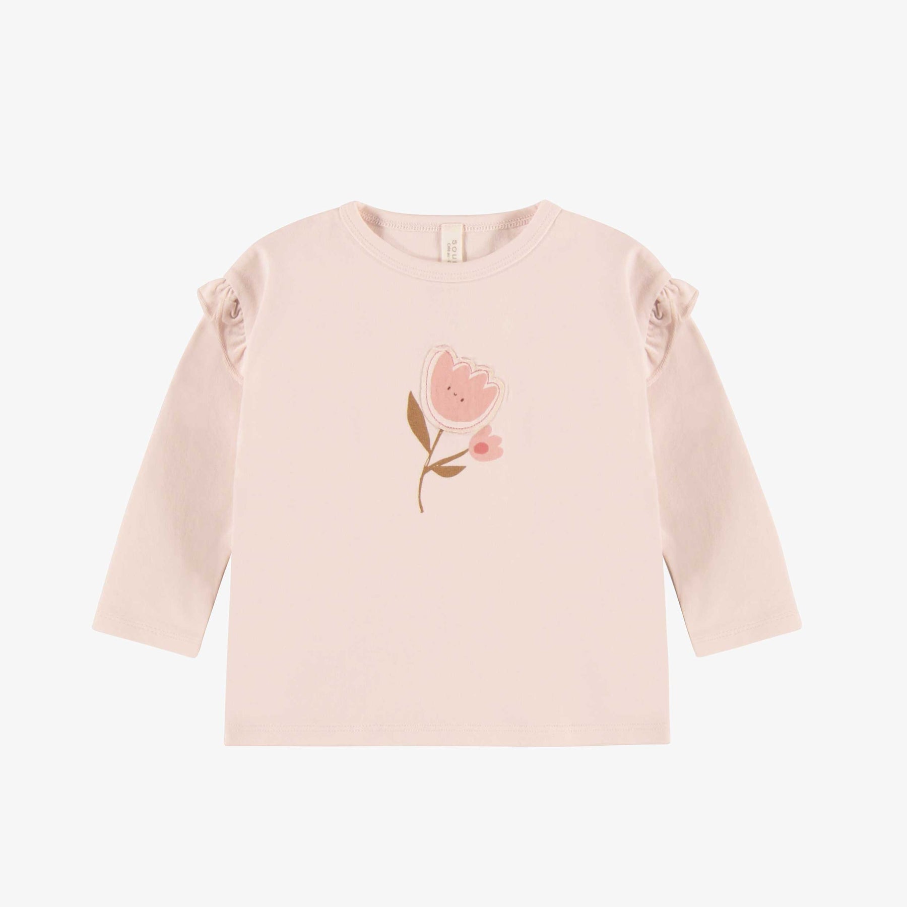 Souris Mini infant girl flower graphic long sleeve tee