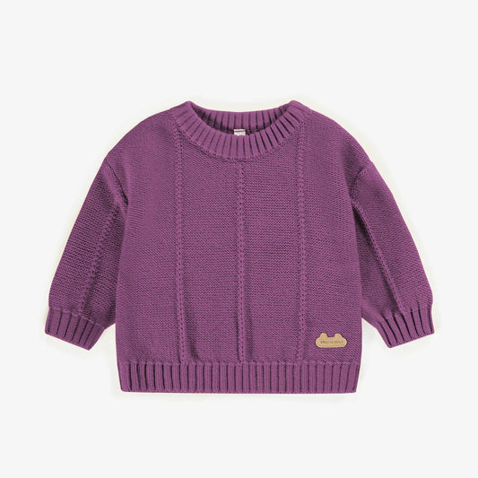 Souris Mini infant girl vertical lines knit sweater