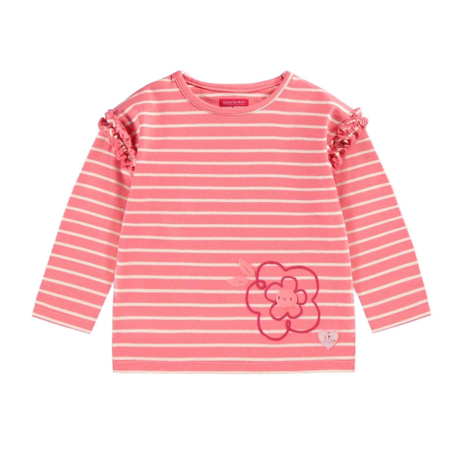 Souris Mini infant girl stripe long sleeve tee