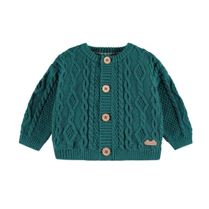 Souris Mini infant cable knit cardigan