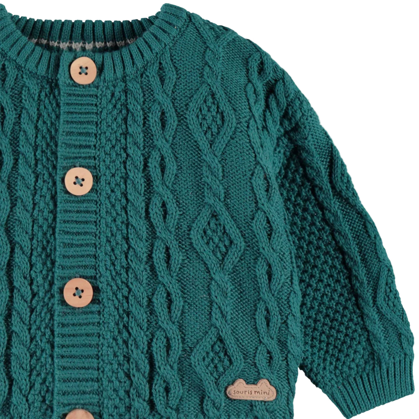 Souris Mini infant cable knit cardigan