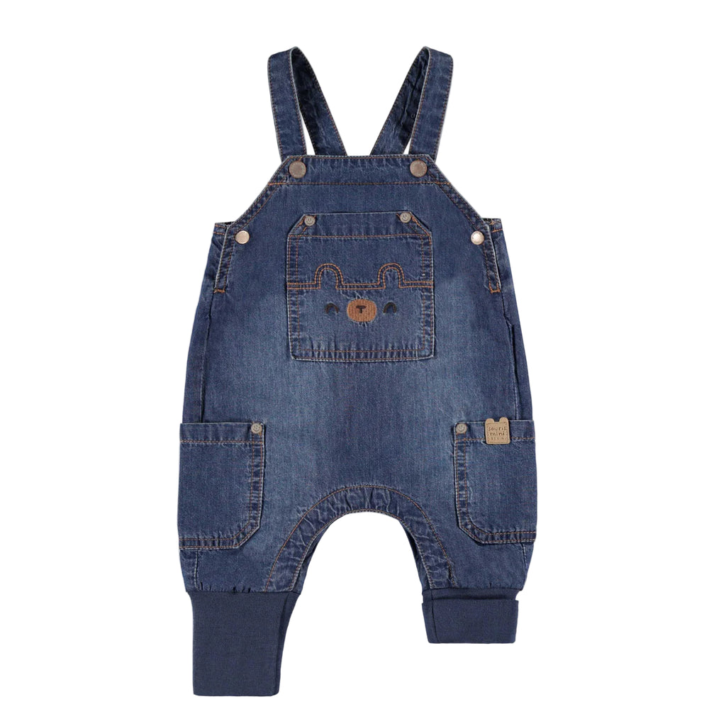 Souris Mini infant baby bear denim overalls