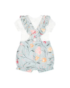 Deux Par Deux infant girl onesie & muslin shortall set