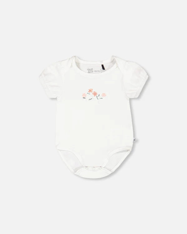 Deux Par Deux infant girl onesie & muslin shortall set