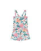 Deux Par Deux girls hibiscus crinkle romper