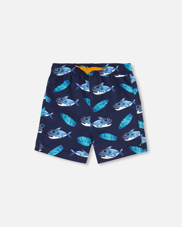 Deux Par Deux boys surf shark boardshorts