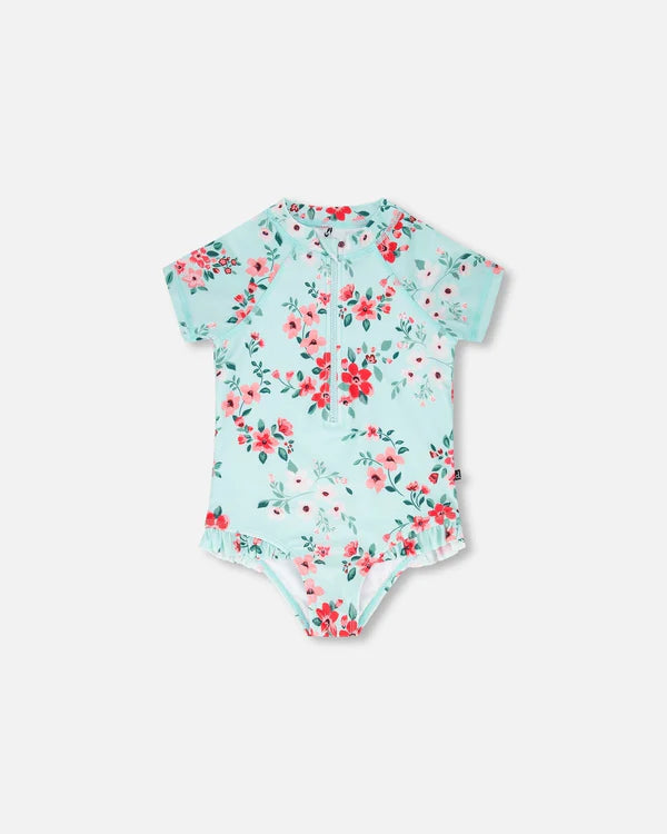 Deux Par Deux girls one piece rashguard swimsuit