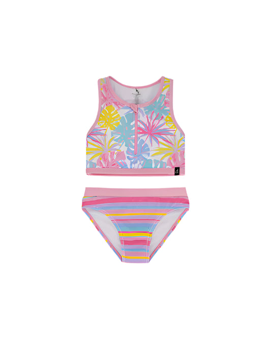 Deux Par Deux girls printed palm leaves swimsuit