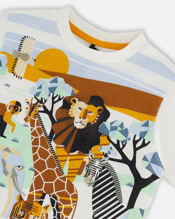Deux Par Deux infant & kids safari print tee